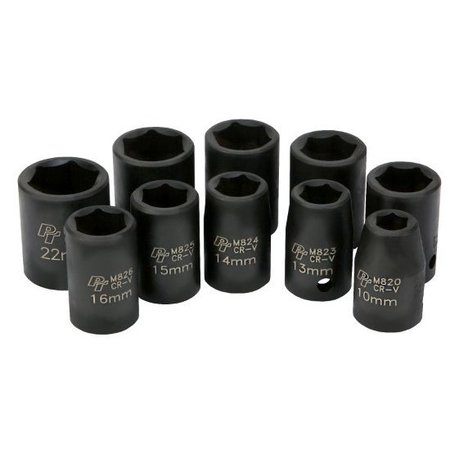 PERFORMANCE TOOL 10-Pc 1/2 In Dr. Mm Impact Socket Set, M593Db M593DB